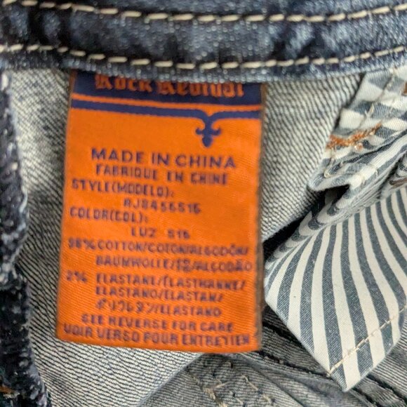 Rock Revival Women's Distressed Blue Skinny Jeans Size 30 - Picture 12 of 15